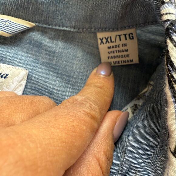 Tommy Bahama Veracruz Cay bubtton up Tropical size XXL short sleeve old school - Picture 5 of 11